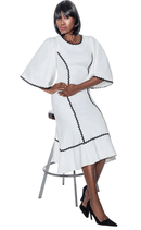 Terramina Church Dress 7059C-White/Black - Church Suits For Less