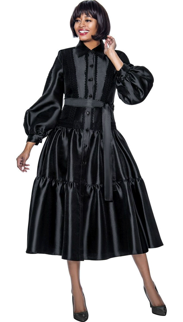 Terramina Church Dress 7029C-Black - Church Suits For Less