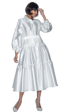 Terramina Church Dress 7029C-White - Church Suits For Less