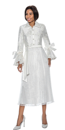Terramina Church Dress 7054C-White - Church Suits For Less