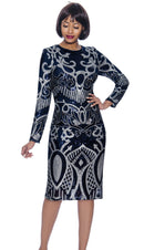 Terramina Church Dress 7942-Navy - Church Suits For Less