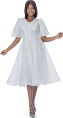 Terramina Church Dress 7296-White - Church Suits For Less