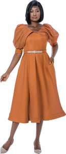 Terramina Church Dress 7298C-Rust - Church Suits For Less