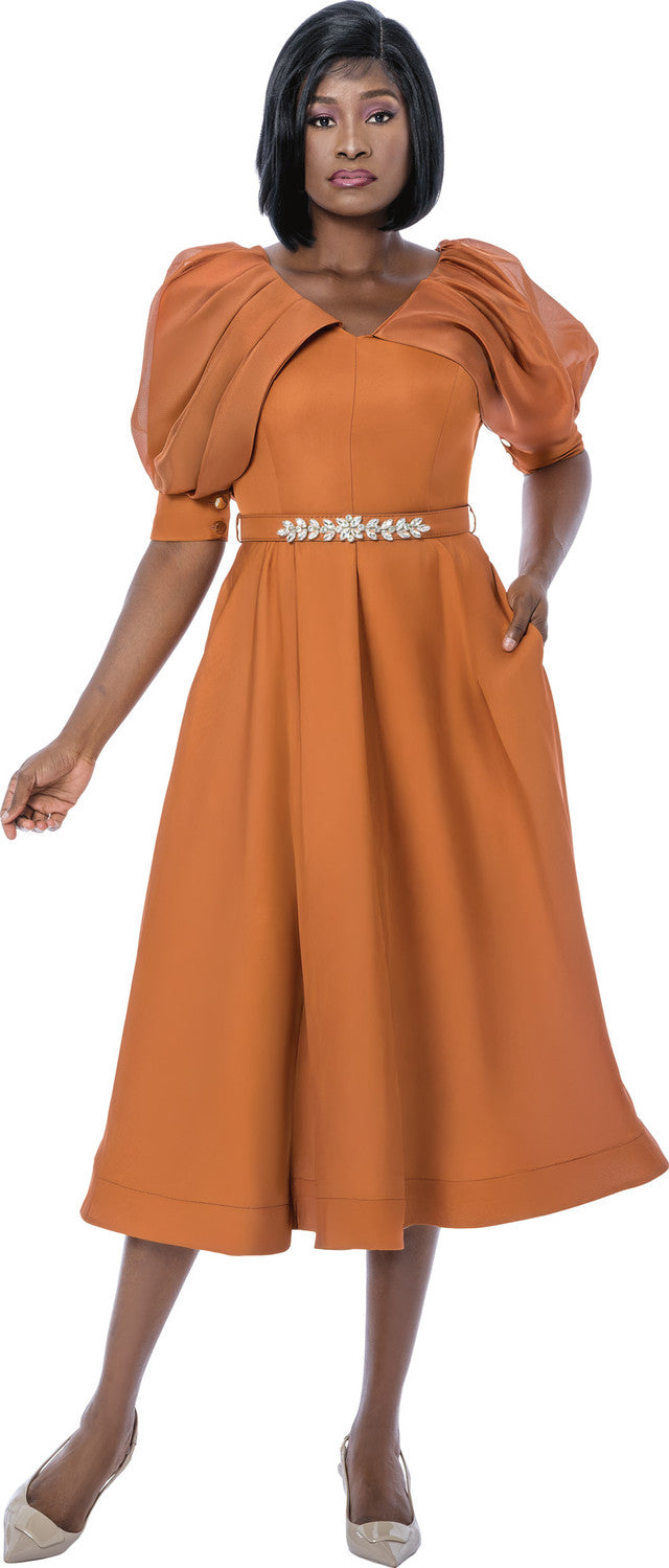 Terramina Church Dress 7298C-Rust - Church Suits For Less