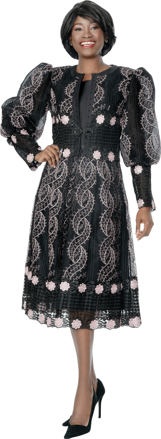 Terramina Church Dress 7310 Black/Pink