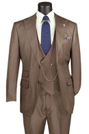 Vinci Men Suit V2RK-5-Deeo Taupe