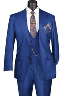 Vinci Men Suit V2RK-5-Estate Blue