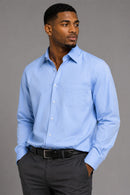 Regular Fit Cotton Dress Shirt R-S100-Blue