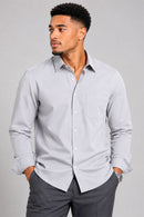 Regular Fit Cotton Dress Shirt R-S100-Gray