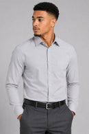 Slim Fit Cotton Dress Shirt S-S100-Gray