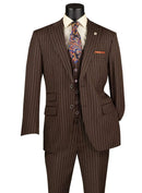 Classic Fit  Men Suit V2RS-9-Brown