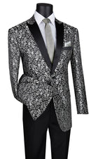 Men Regular Fit Sport Jacket BF-2-Silver - Church Suits For Less