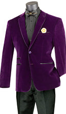 Men Slim Fit Sport Jacket BS-02-Purple - Church Suits For Less
