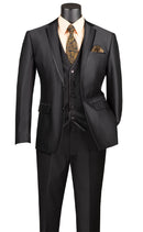 Slim Fit Men Suit SV2D-1 Black - Church Suits For Less