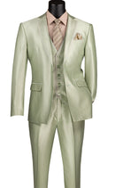 Slim Fit Men Suit SV2D-1 Light Sage - Church Suits For Less
