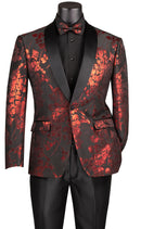 Men Slim Fit Sport Coat BSF-19-Red - Church Suits For Less