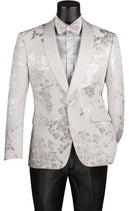 Men Slim Fit Sport Coat BSF-19-White - Church Suits For Less