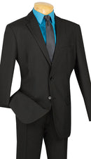 Slim Fit Men Suit S-2PPC-Black - Church Suits For Less