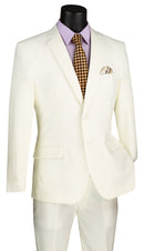 Slim Fit Men Suit S-2PP-Ivory - Church Suits For Less
