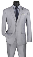Slim Fit Men Suit SC900-12- Lihgt Gret - Church Suits For Less