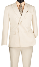 Double Breasted Slim Fit Men Suit SDB-1 Bone White