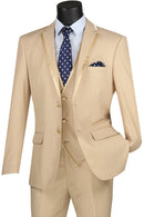 Slim Fit Men Suit SV2T-8-Beige - Church Suits For Less