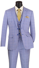 Slim Fit Men Suit SV2W-6-Sky Blue - Church Suits For Less