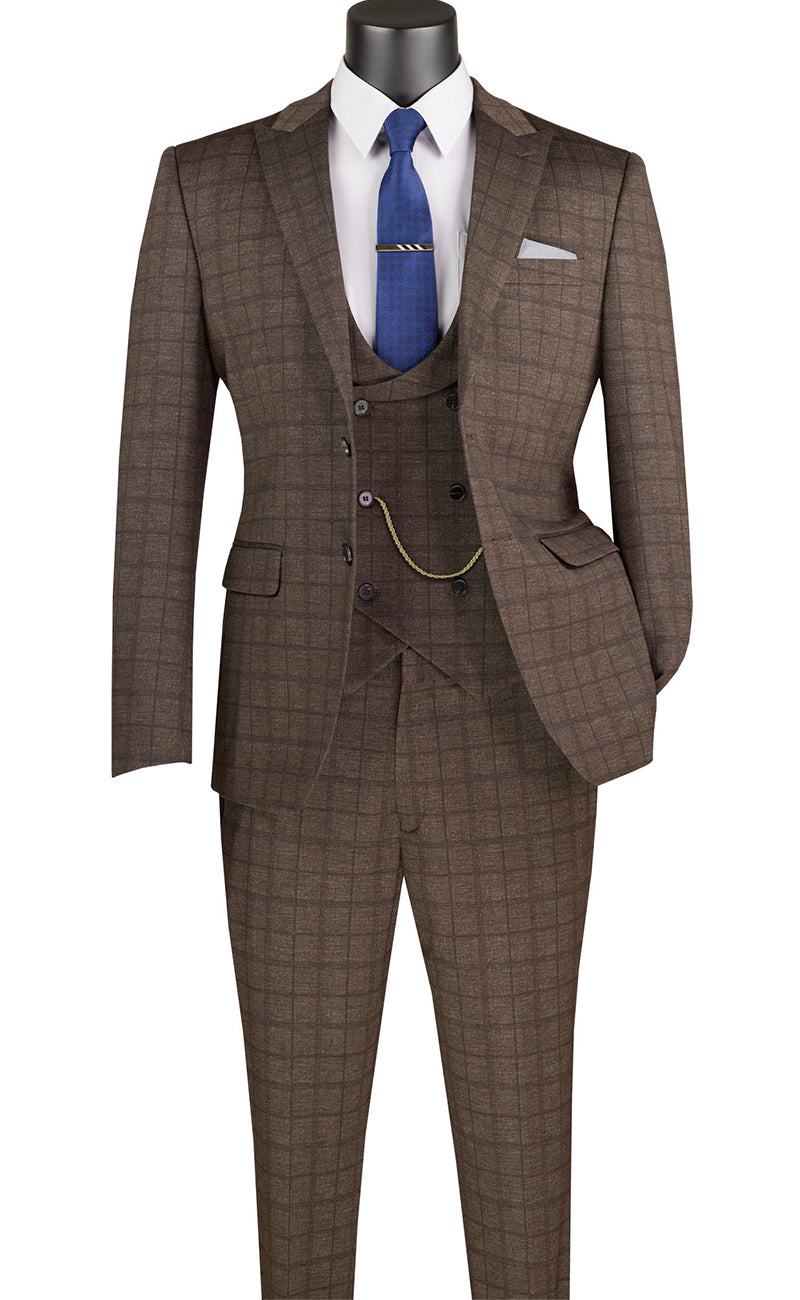 Vinci Men Suit SV2W-8-Brown