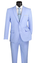 Slim Fit Men Suit S-2PPC-Light Blue - Church Suits For Less