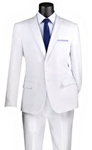 Slim Fit Men Suit S-2PP-White - Church Suits For Less