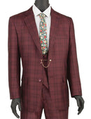 Classic Fit Men Suit V2RW-7 Burgundy - Church Suits For Less