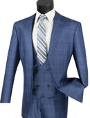 Men Church Suit V2RW-7C Oxford Blue - Church Suits For Less