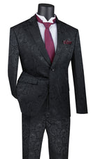 Slim Fit Men Suit S2F-1-Black - Church Suits For Less