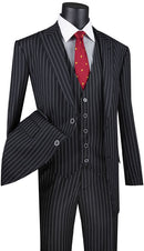 Classic Fit Men Suit V2RS-9-Black - Church Suits For Less