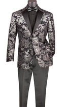 Men Modern Fit Sport Jacket BM-02 Silver - Church Suits For Less