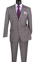 Classic Fit Men Suit 2RW-1-Gray - Church Suits For Less