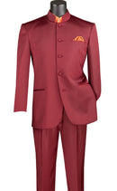 Classic Fit Men Suit 5HT-Burgundy - Church Suits For Less