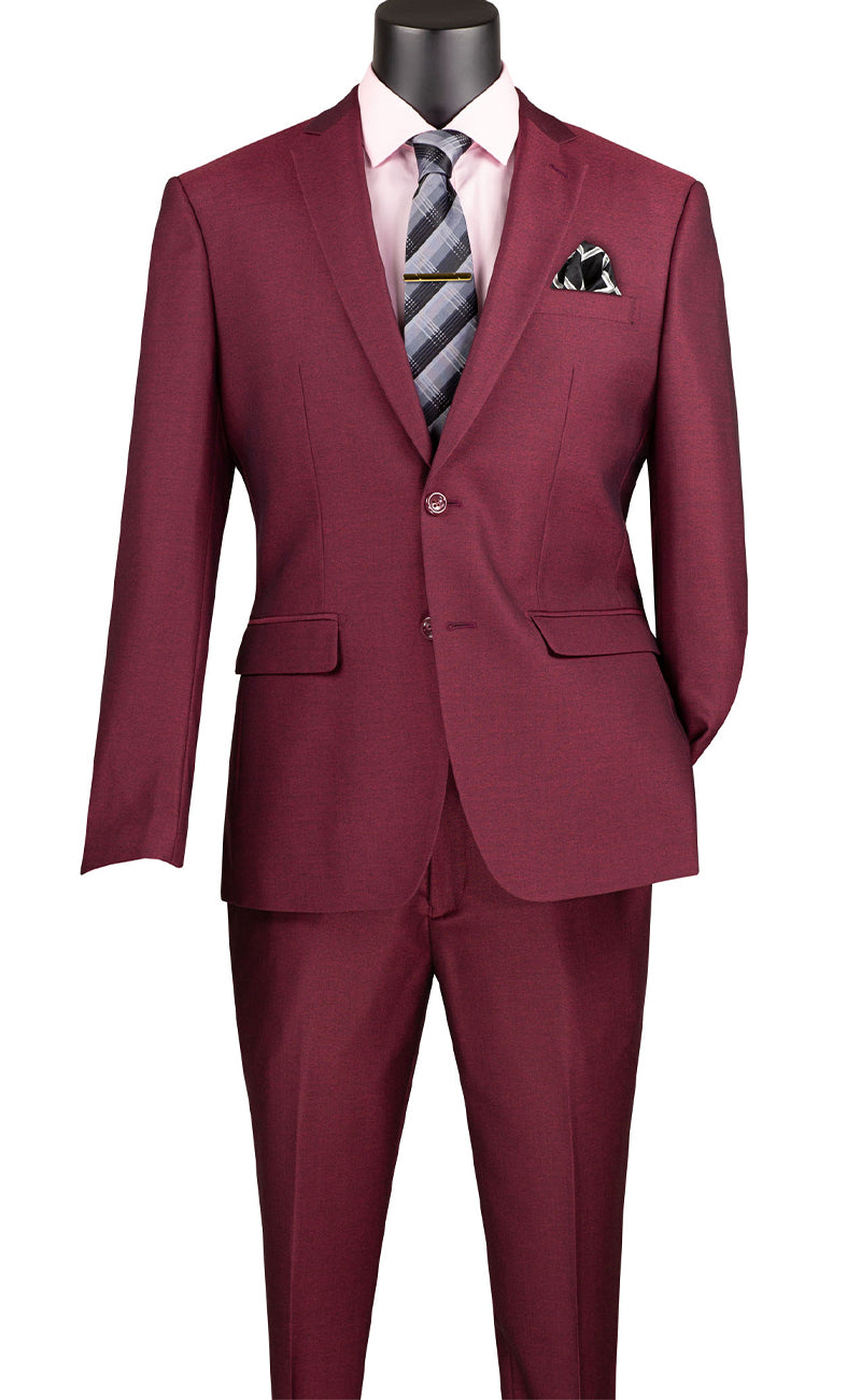 Vinci Men Suit S2RK-7-Burgundy