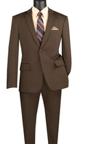 Slim Fit Men Suit SDX-3 Brown - Church Suits For Less