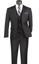 Slim Fit Men Suit SV2900-Black - Church Suits For Less