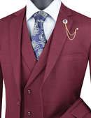 Classic Fit Men Suit V2RW-13-Burgundy - Church Suits For Less