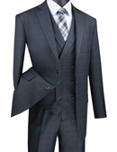Classic Fit Men Suit V2RW-13-Charcoal - Church Suits For Less