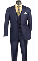 Classic Fit Men Suit V2TR-Navy Blue - Church Suits For Less
