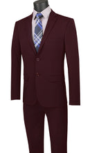 Ultra Slim Fit Men Suit USDX-1-Burgundy - Church Suits For Less