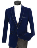 Men slim fit Sport Jacket BS-02-Navy - Church Suits For Less