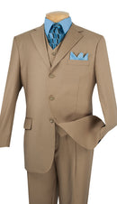 Classic Fit Men Suit 3TR-3-Khaki - Church Suits For Less
