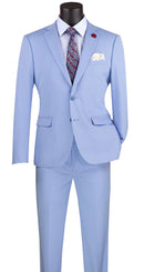 Classic Fit Men Suit 2PP-Light Blue - Church Suits For Less