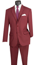 Classic Fit Men Suit 2PP-Burgundy - Church Suits For Less