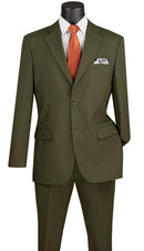 Classic Fit Men Suit 2PP-Olive Green - Church Suits For Less