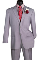 Classic Fit Men Suit F-2C900-Light Grey - Church Suits For Less